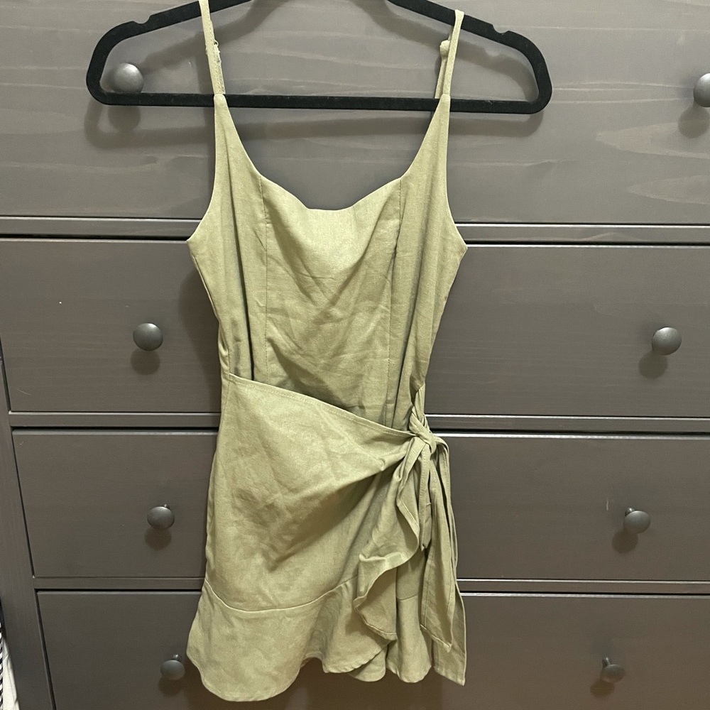 HelloMolly Olive mini linen Dress